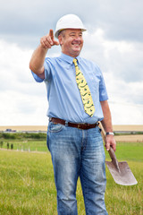 Architect at the groundbreaking ceremony