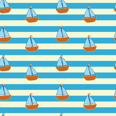 striped pattern with little ships