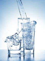 Water splash out of glass