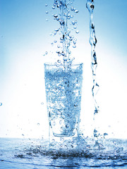 Water splash out of glass
