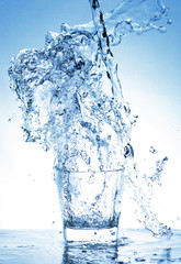 Water splash out of glass
