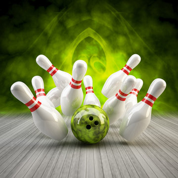 Bowling Strike grün fractal