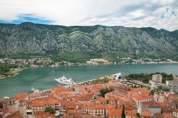 Naklejka na ściany i meble Harbor of old Adriatic city