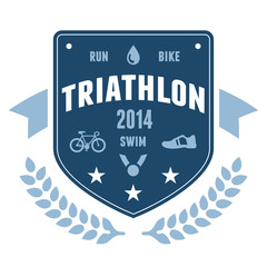 Triathlon badge emblem design