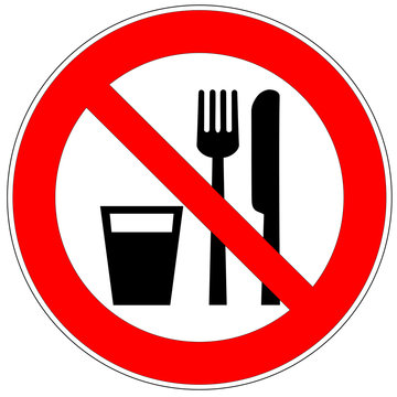 Verbotszeichen - Essen und trinken