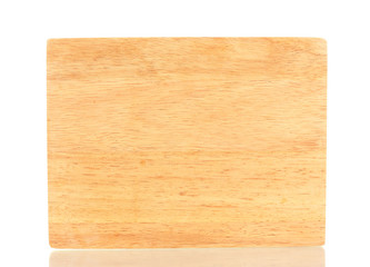 Cutting board isolated on white close-up