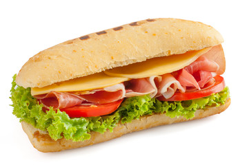 Fresh sandwich with ham and cheese