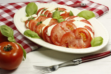 tomate et mozzarella