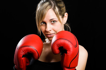 Female boxer portrait