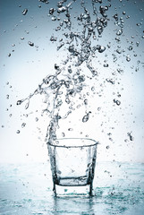 Water splash out of glass