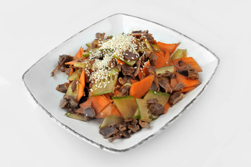 vegetables and  meat