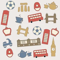 Cercles muraux Doodle Motif de Londres