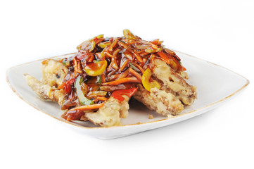 chicken with red sauce