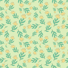 Yellow  flowers seamless pattern in graphic style