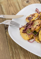 Big portion of fried Potatoes