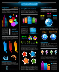 Infographics page with a lot of design elements
