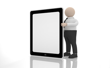 Office scenes (The clerk holding a large tablet PC)