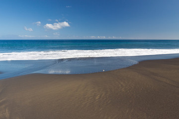plage de sable noir, l' Etang-Salé, Réunion