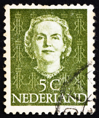 Postage stamp Netherlands 1949 Queen Juliana