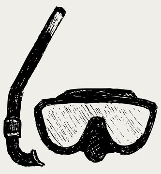 recommend clip art: Diving goggles with snorkel