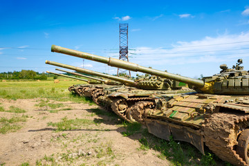 Obraz premium several tanks in the sky