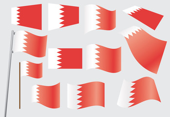 set of flags of Bahrain vector illustration