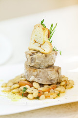 meat with orzo pasta