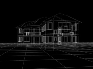 3d sketch of a house