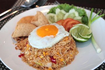 Fried rice with fried egg