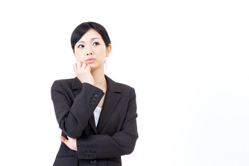 asian businesswoman thinking