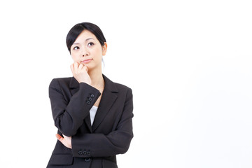 asian businesswoman thinking