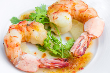 Grilled tiger prawn