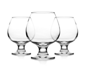 Set of empty cognac glass