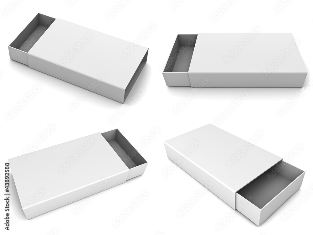 Poster collection of blank slide boxes on white background