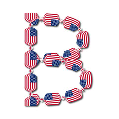 Obraz premium Letter B made of USA flags in form of candies