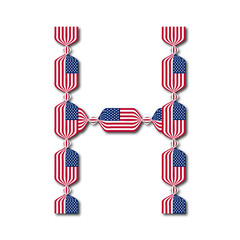 Obraz premium Letter H made of USA flags in form of candies
