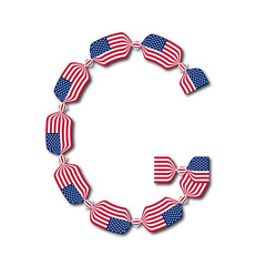 Fototapeta premium Letter G made of USA flags in form of candies