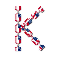 Fototapeta premium Letter K made of USA flags in form of candies