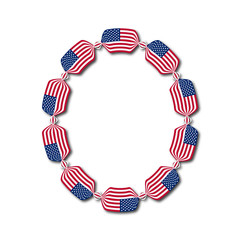 Fototapeta premium Letter O made of USA flags in form of candies