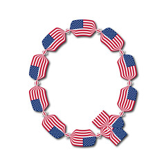 Fototapeta premium Letter Q made of USA flags in form of candies