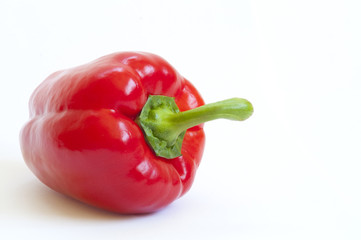 Red paprika on white background