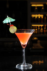 fresh cocktails on a bar