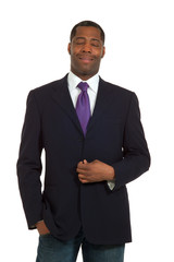 Portrait african man on white background