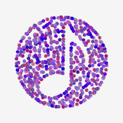 torn paper musical note made by recycled paper