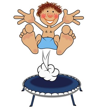 Junge auf dem Trampolin