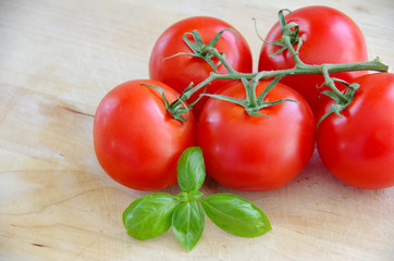 Tomate mit Basilikum