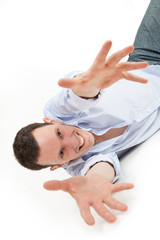 Fototapeta premium Fun cheerful young man