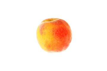 Peach on white background