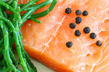 Salmon with samphire