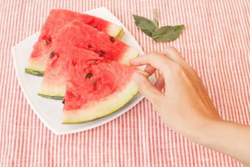 Watermelon Slices on dish